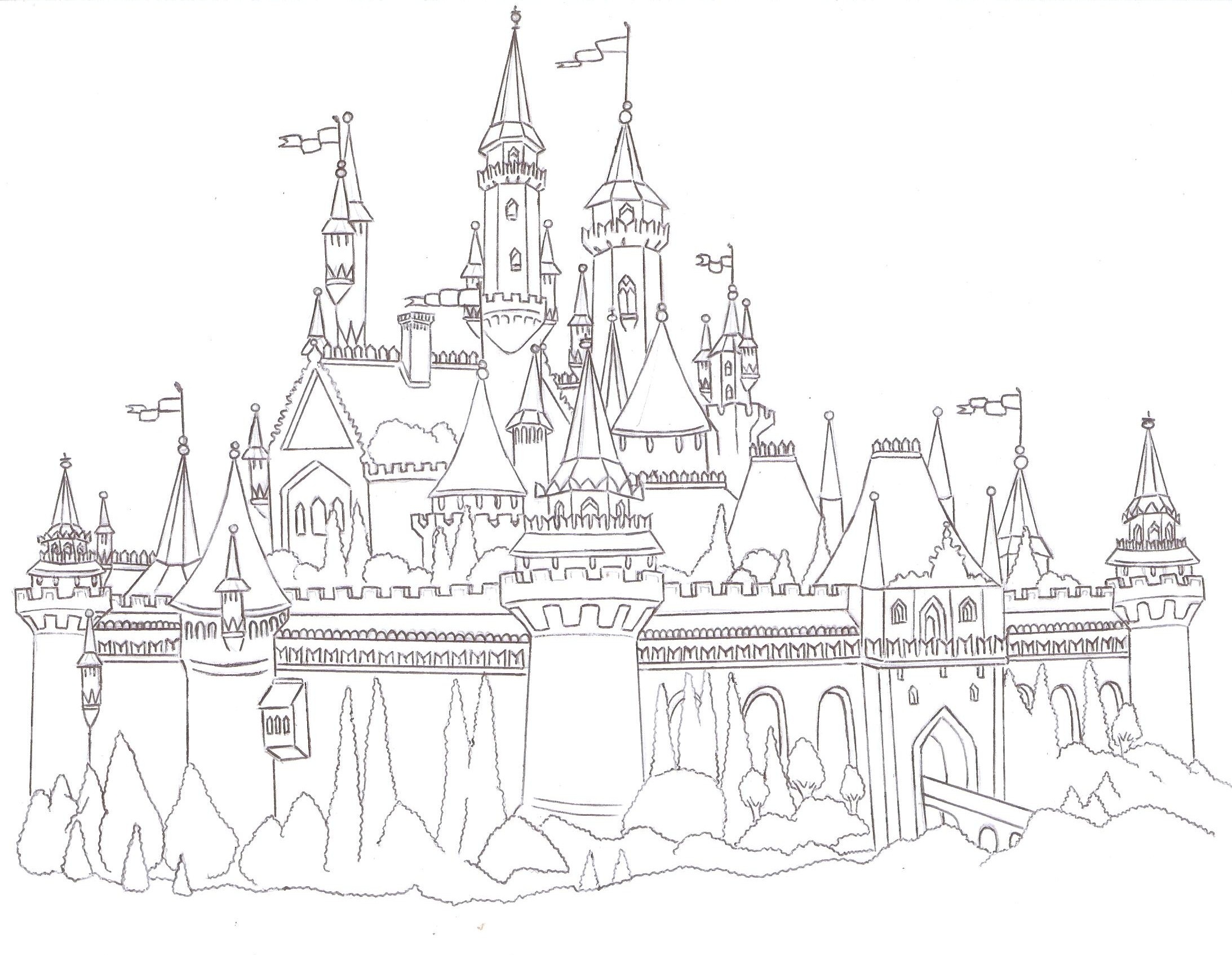 Замок принцессы рисунок для детей